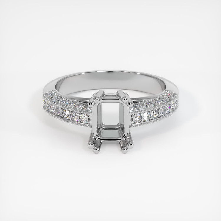 14K White Gold Pave Ring Setting