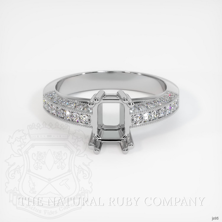 14K White Gold Pave Ring Setting