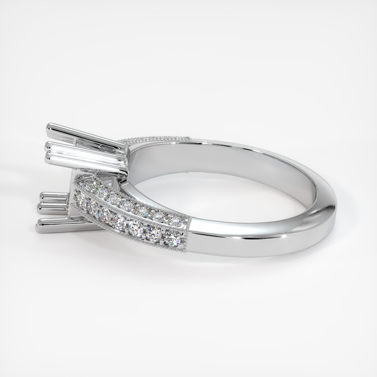 14K White Gold Pave Ring Setting