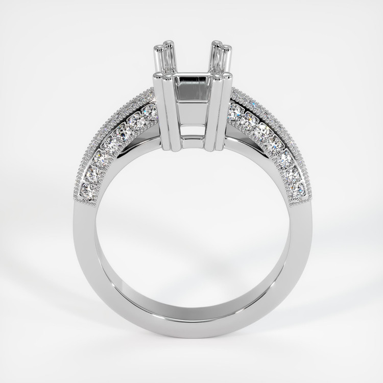 14K White Gold Pave Ring Setting