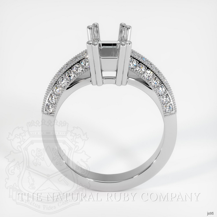 14K White Gold Pave Ring Setting