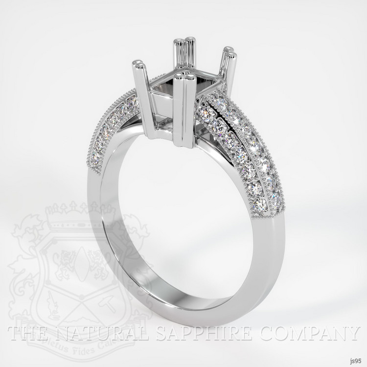 18K White Gold Pave Ring Setting