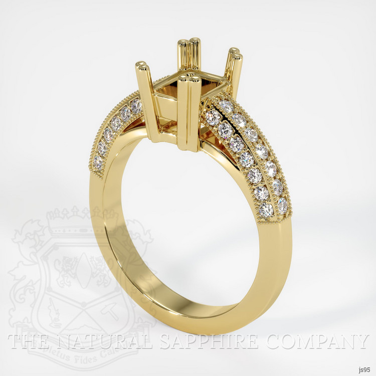 14K Yellow Gold Pave Ring Setting