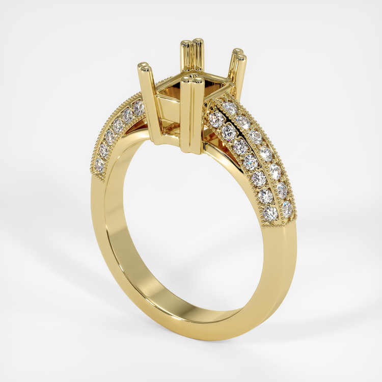 14K Yellow Gold Pave Ring Setting