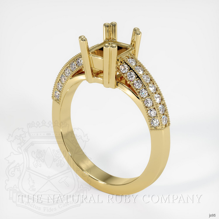 14K Yellow Gold Pave Ring Setting
