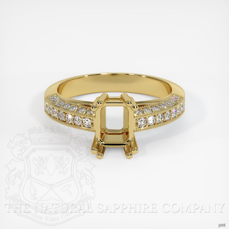 18K Yellow Gold Pave Ring Setting