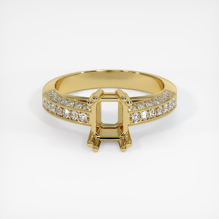18K Yellow Gold Pave Ring Setting