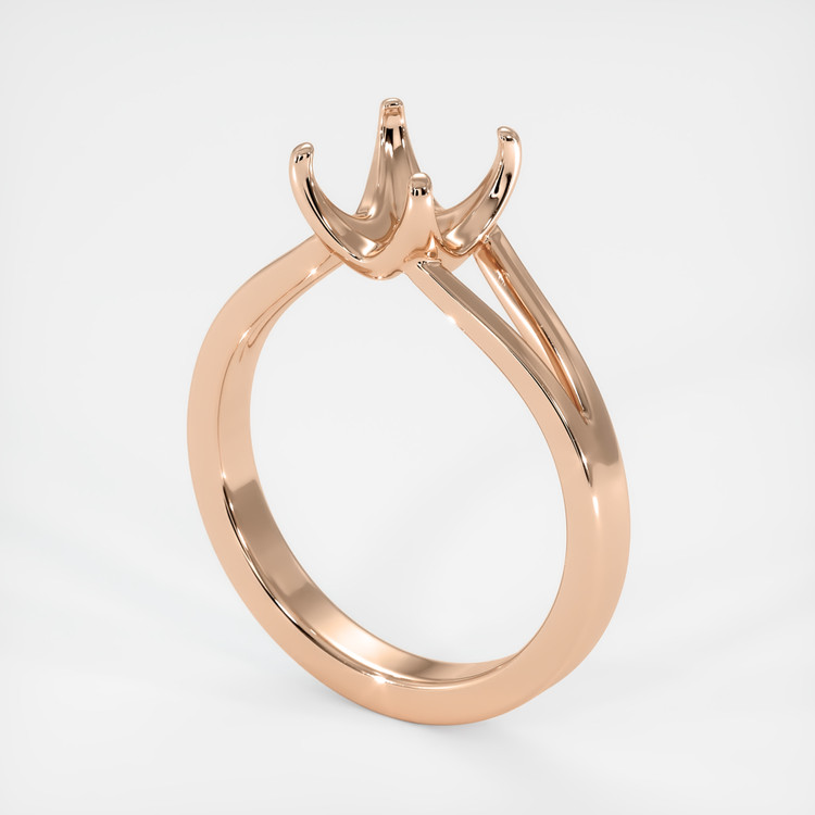 18K Rose Gold Solitaire Ring Setting
