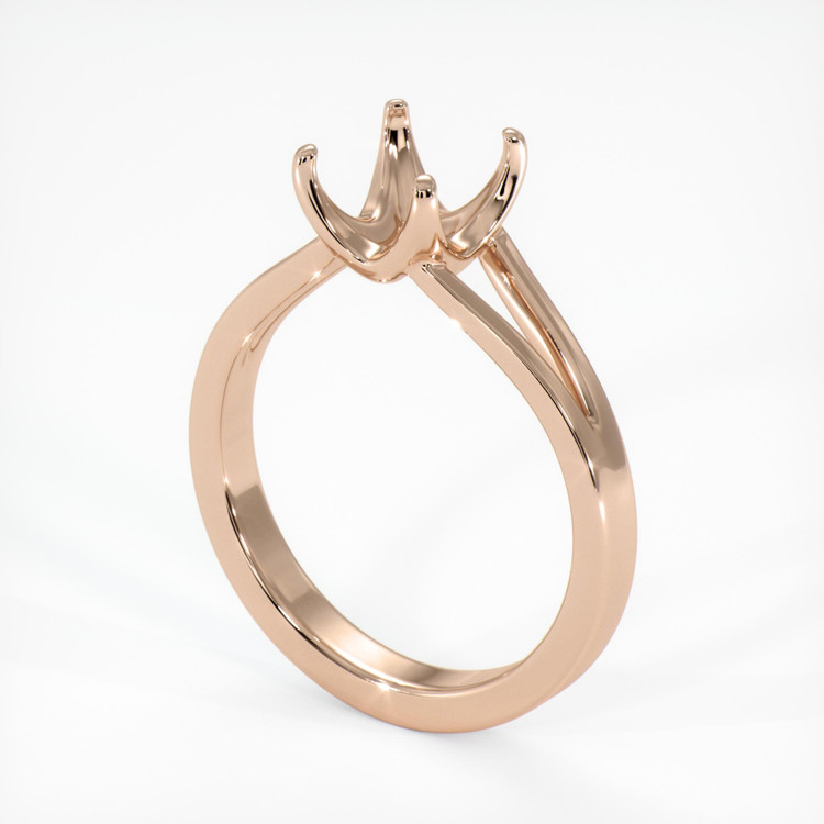 18K Rose Gold Solitaire Ring Setting