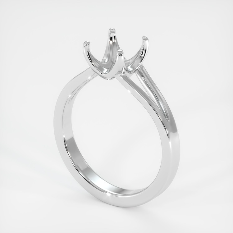 14K White Gold Solitaire Ring Setting