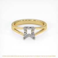 14K White & Yellow Solitaire Ring Setting Image