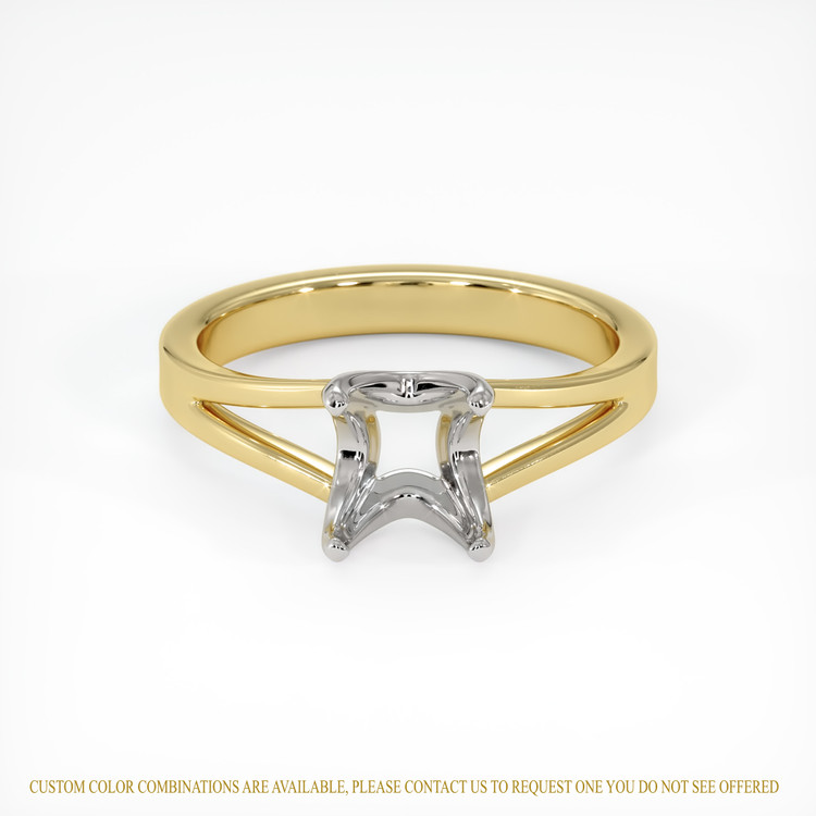 14K White & Yellow Solitaire Ring Setting