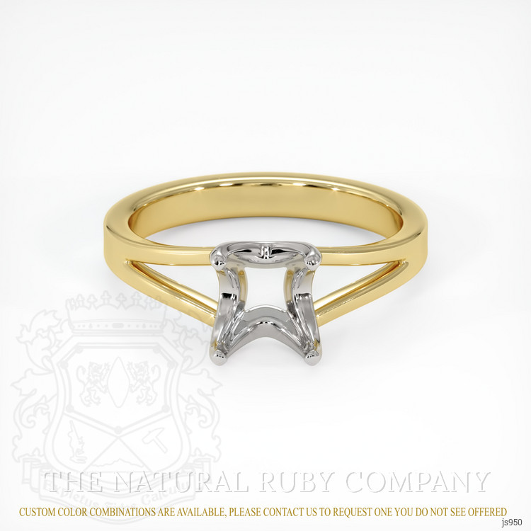 14K White & Yellow Solitaire Ring Setting