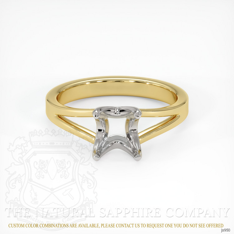 14K White & Yellow Solitaire Ring Setting