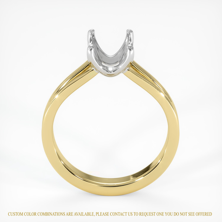 14K White & Yellow Solitaire Ring Setting