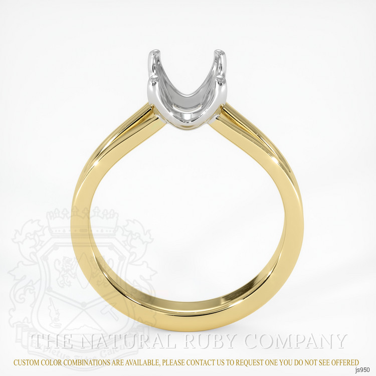 14K White & Yellow Solitaire Ring Setting