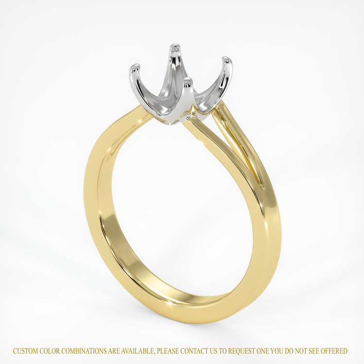 18K White & Yellow Solitaire Ring Setting