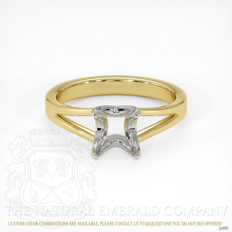 18K White & Yellow Solitaire Ring Setting