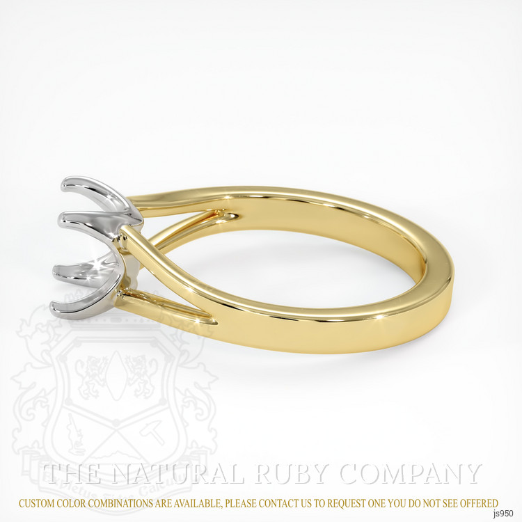 18K White & Yellow Solitaire Ring Setting