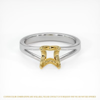 14K Yellow & White Solitaire Ring Setting Image