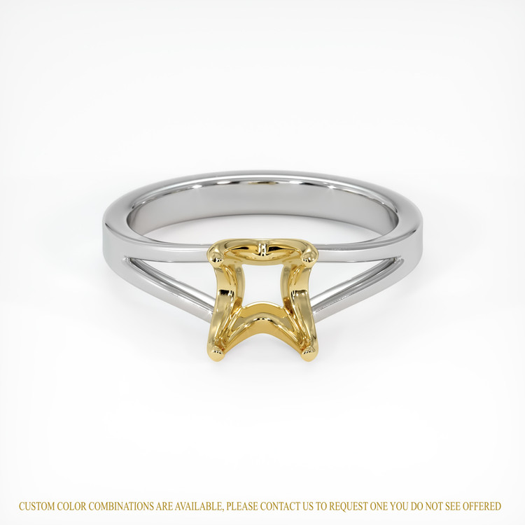 14K Yellow & White Solitaire Ring Setting