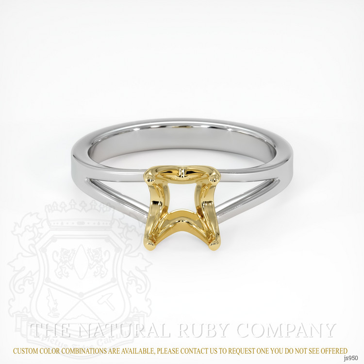 14K Yellow & White Solitaire Ring Setting