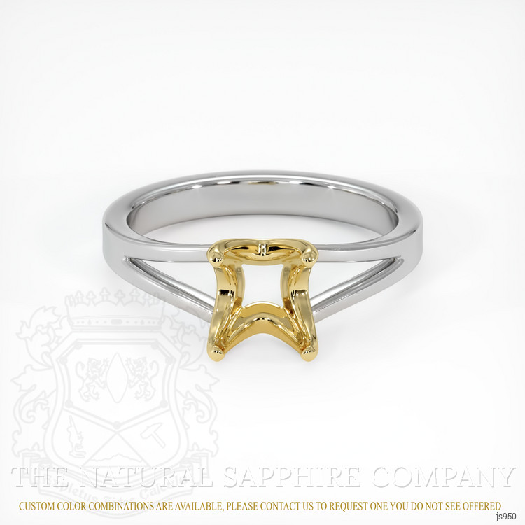 14K Yellow & White Solitaire Ring Setting
