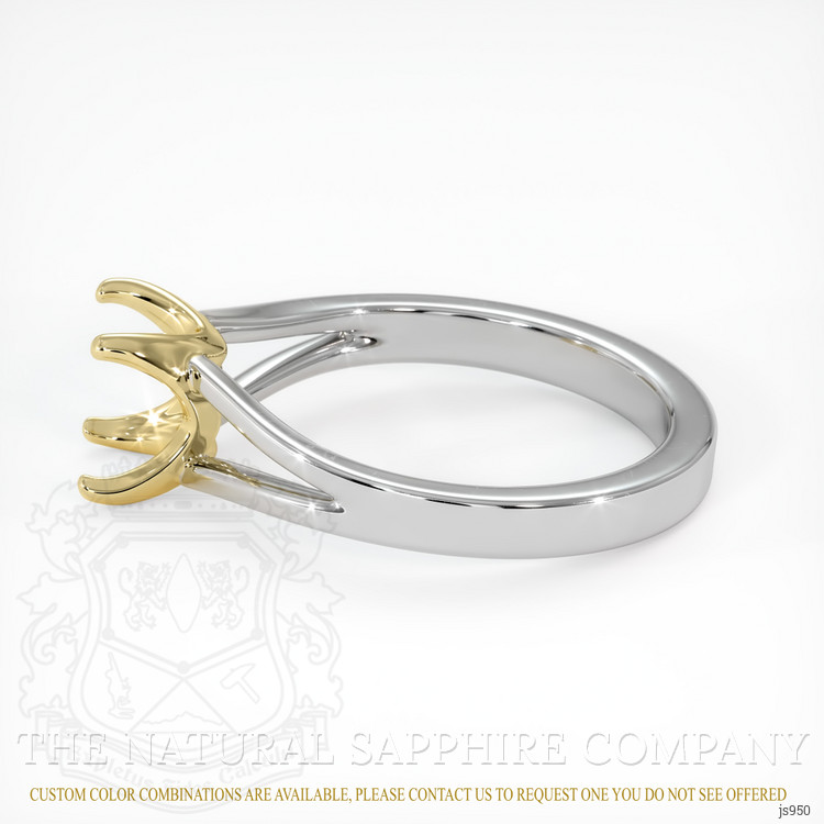 14K Yellow & White Solitaire Ring Setting
