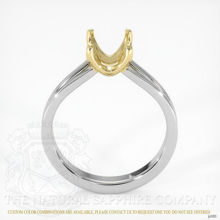 14K Yellow & White Solitaire Ring Setting
