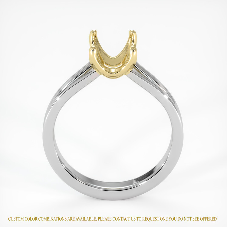 14K Yellow & White Solitaire Ring Setting