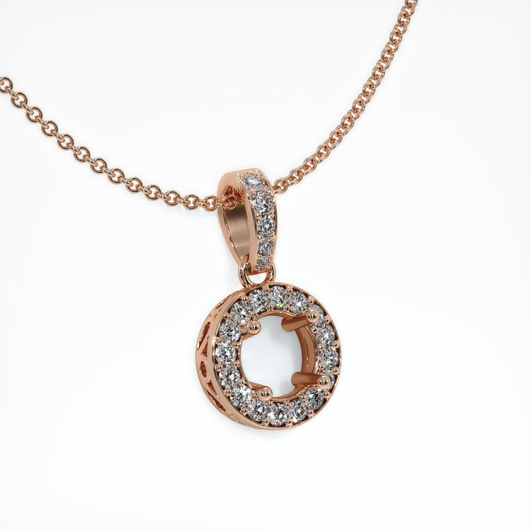 14K Rose Gold Antique Style Pendant Setting