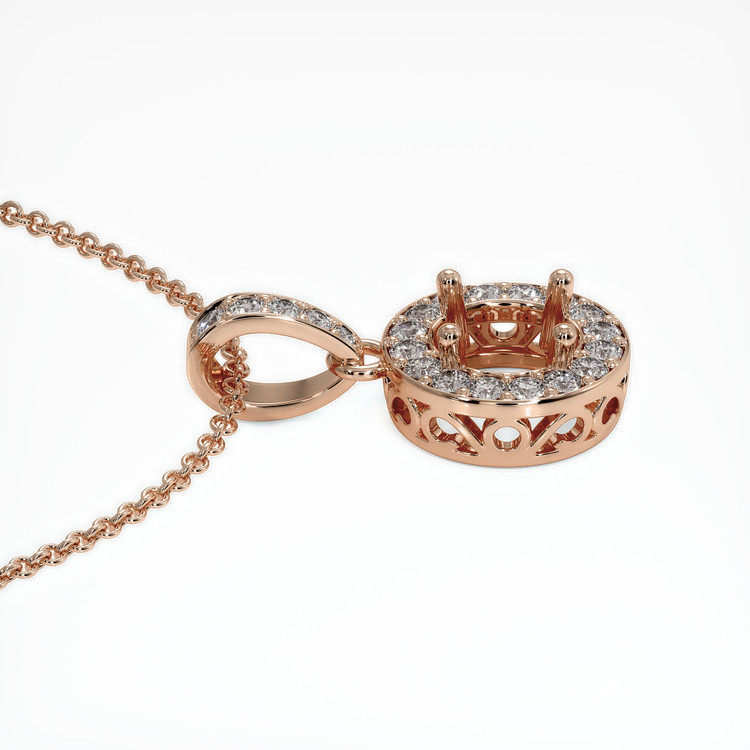 14K Rose Gold Antique Style Pendant Setting