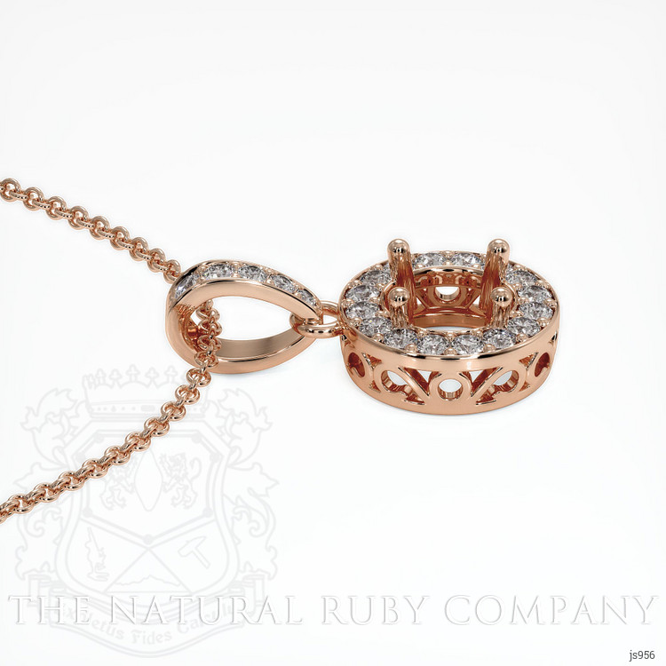 14K Rose Gold Antique Style Pendant Setting