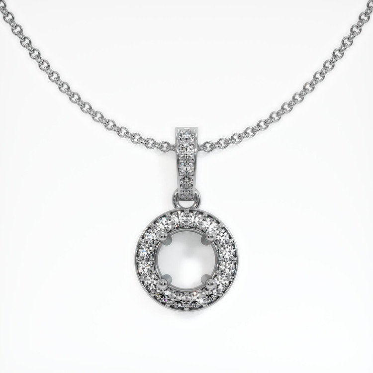 18K White Gold Antique Style Pendant Setting