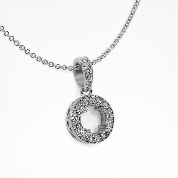 18K White Gold Antique Style Pendant Setting