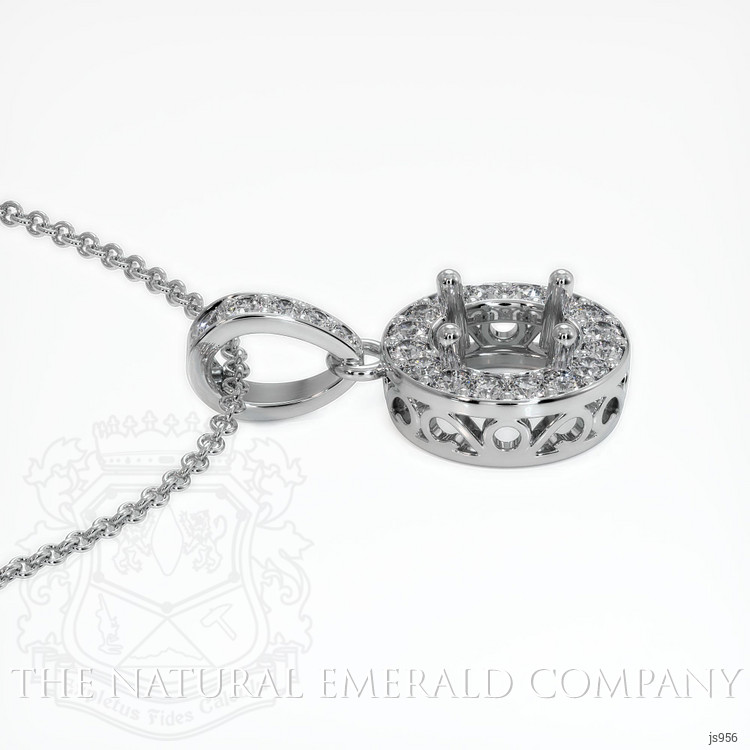 18K White Gold Antique Style Pendant Setting
