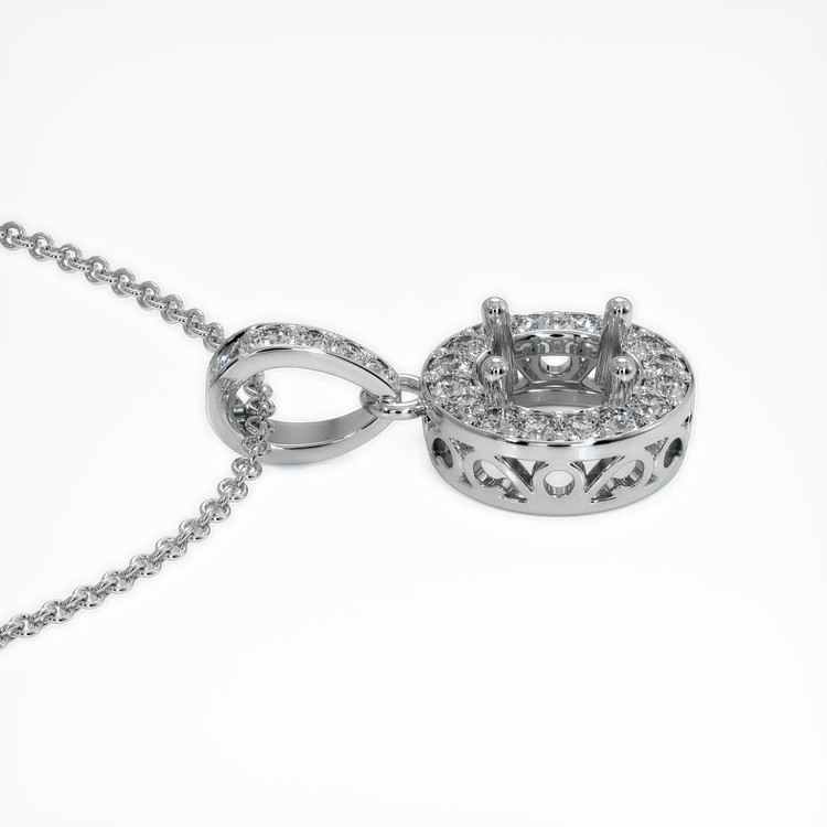 18K White Gold Antique Style Pendant Setting