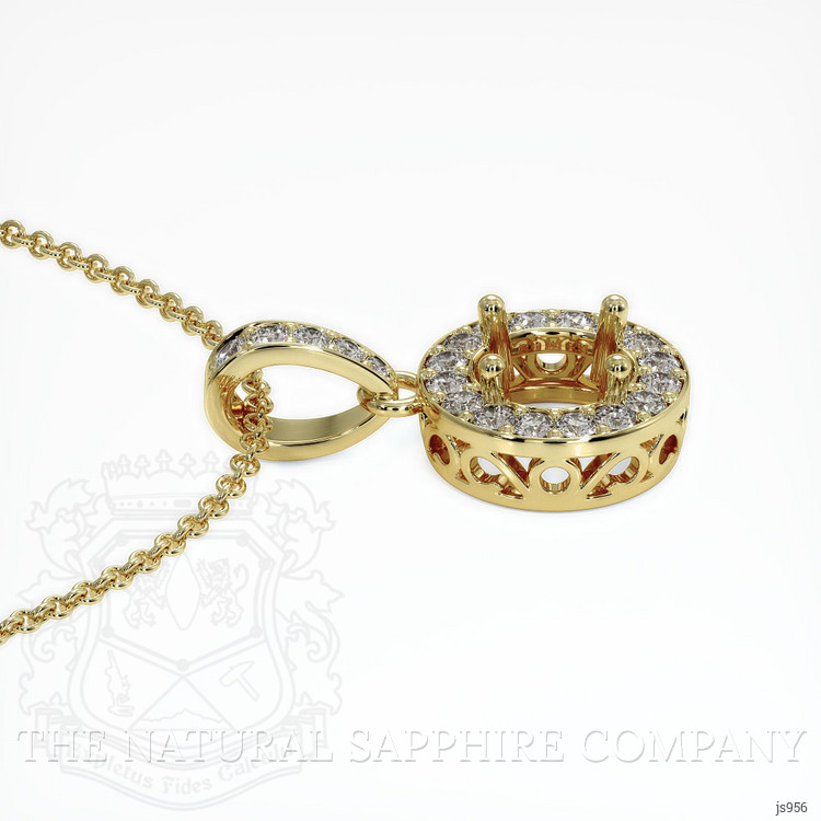 14K Yellow Gold Antique Style Pendant Setting