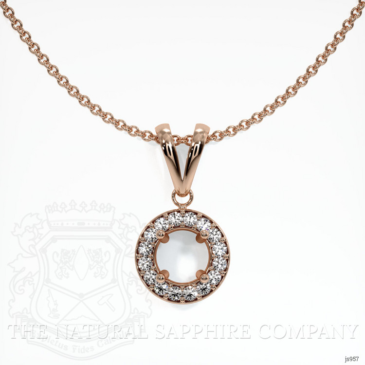 14K Rose Gold Pave Pendant Setting