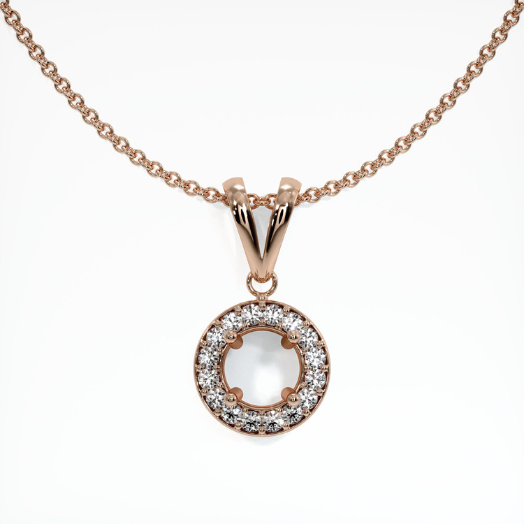 14K Rose Gold Pave Pendant Setting