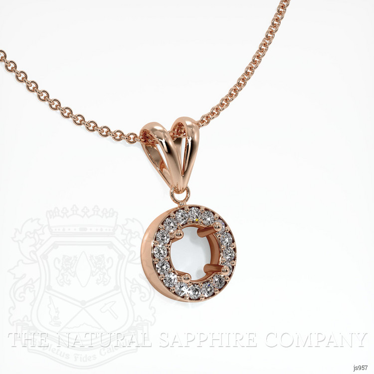 14K Rose Gold Pave Pendant Setting