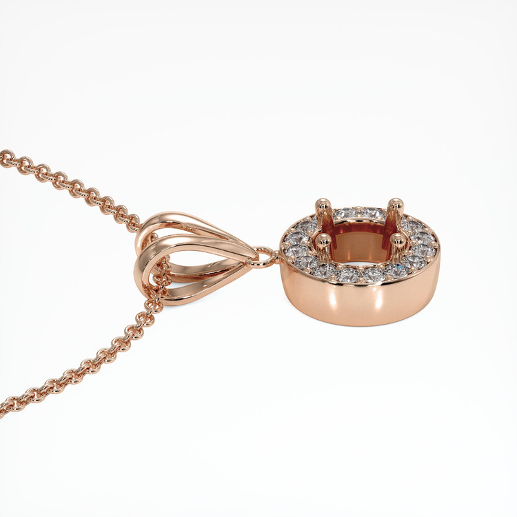 14K Rose Gold Pave Pendant Setting