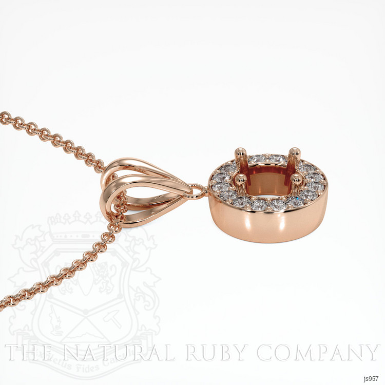 14K Rose Gold Pave Pendant Setting