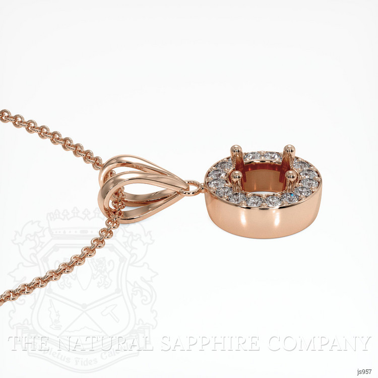 14K Rose Gold Pave Pendant Setting