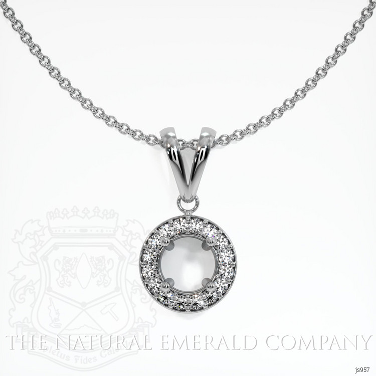 18K White Gold Pave Pendant Setting