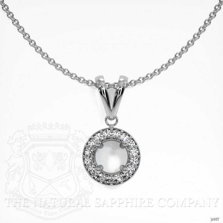18K White Gold Pave Pendant Setting