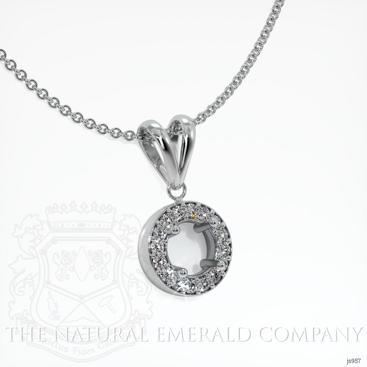 18K White Gold Pave Pendant Setting