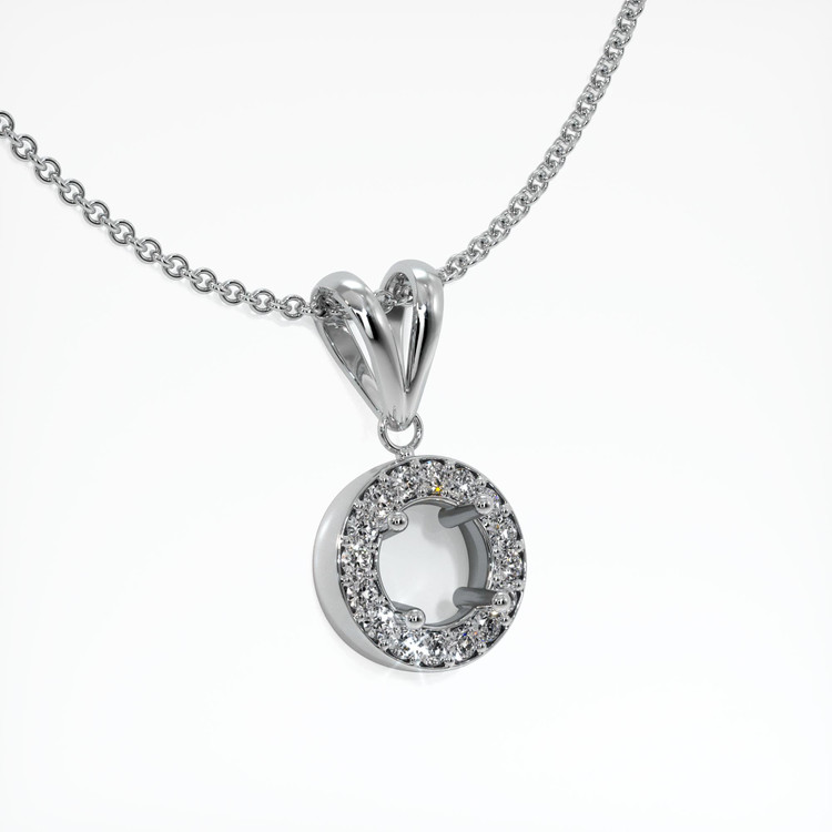 18K White Gold Pave Pendant Setting