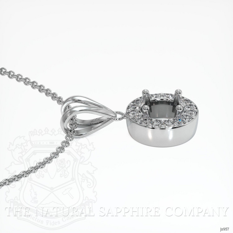 18K White Gold Pave Pendant Setting
