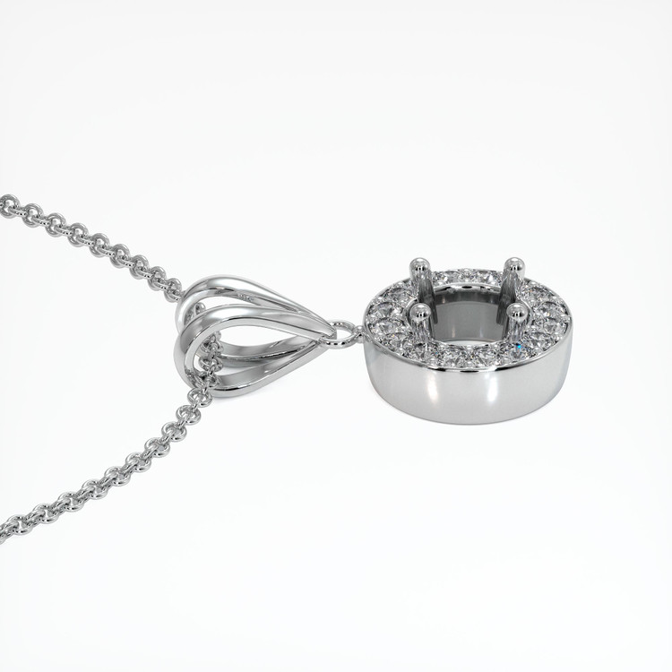 18K White Gold Pave Pendant Setting
